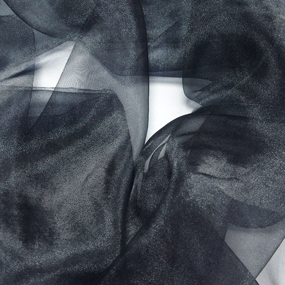 shiny black organza fabric | Bodikian Textiles