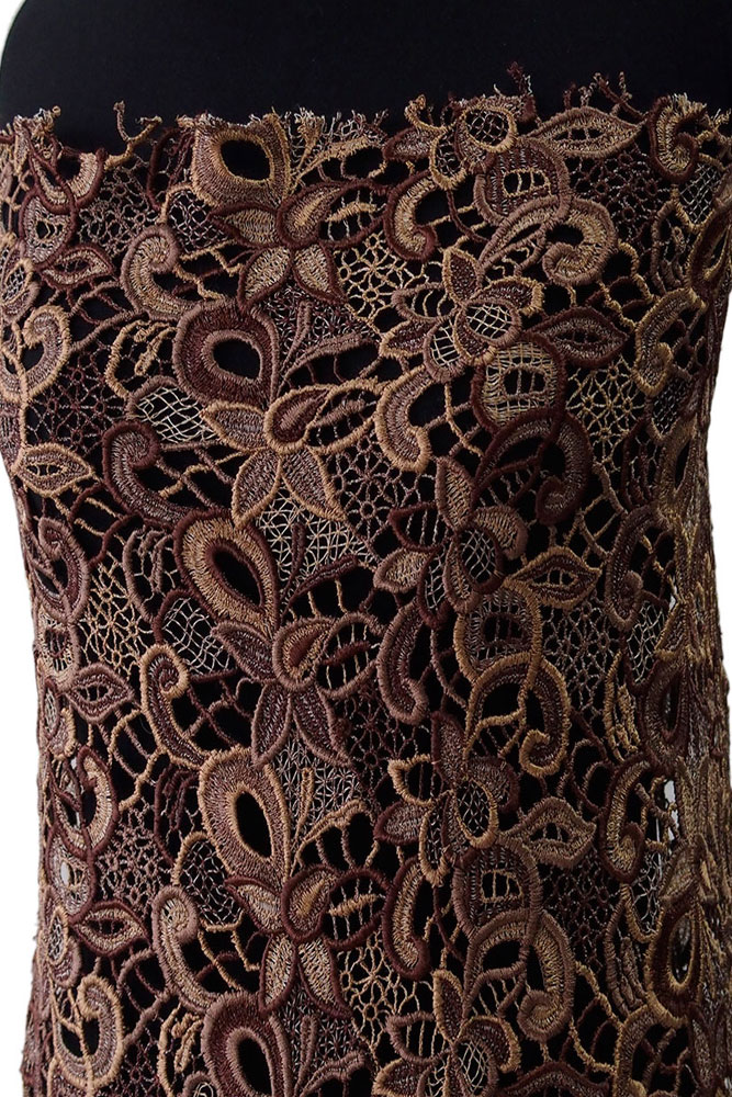 brown guipure lace