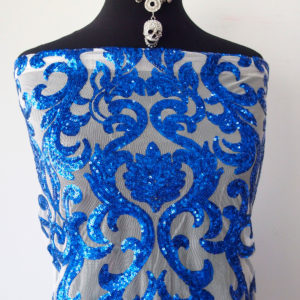 cobalt blue beaded fabric