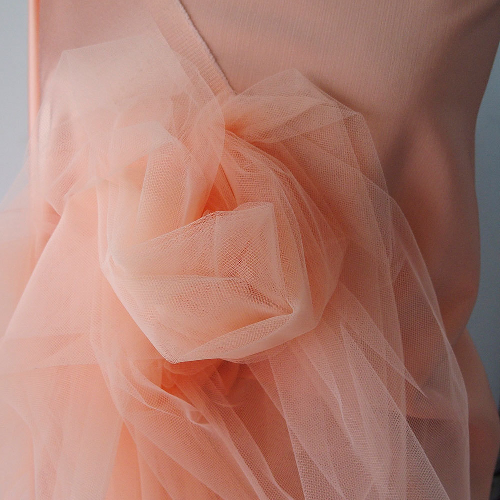 coral peach tulle