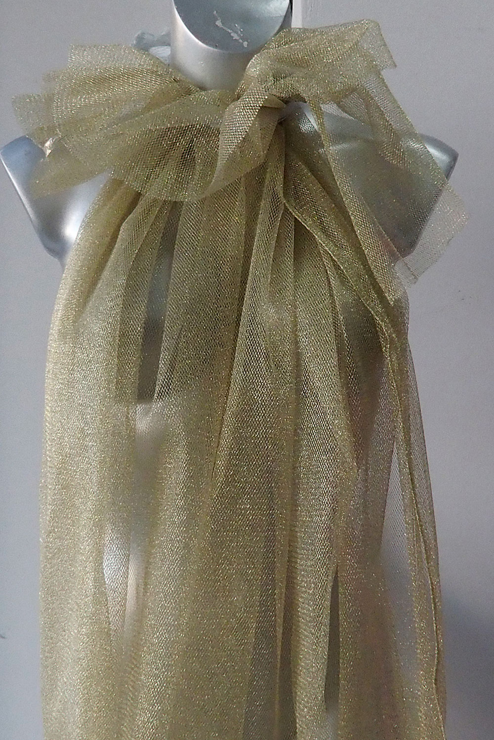 Gold Metallic tulle mesh fabric for dressmaking
