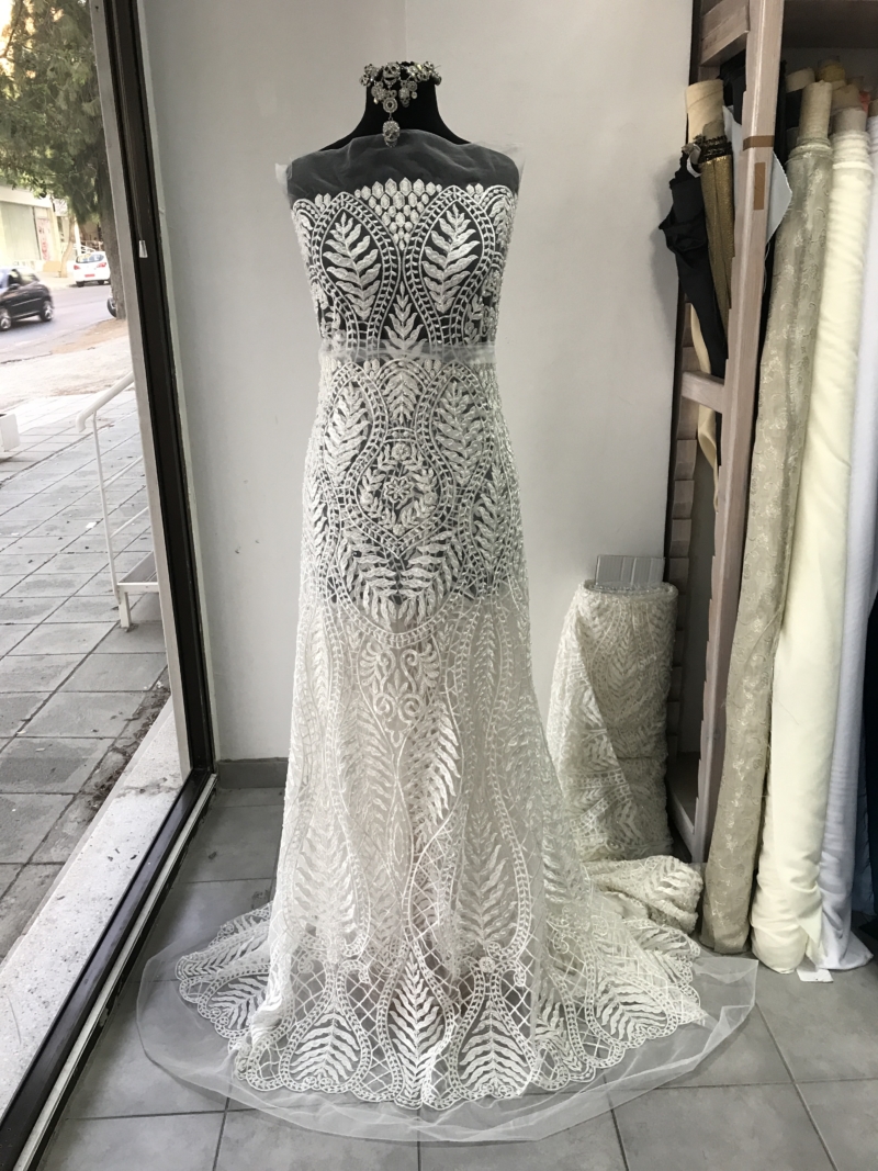 Ivory Beaded Lace Svetlana main image 0