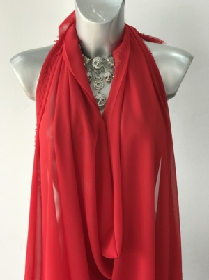 red polyester chiffon fabric