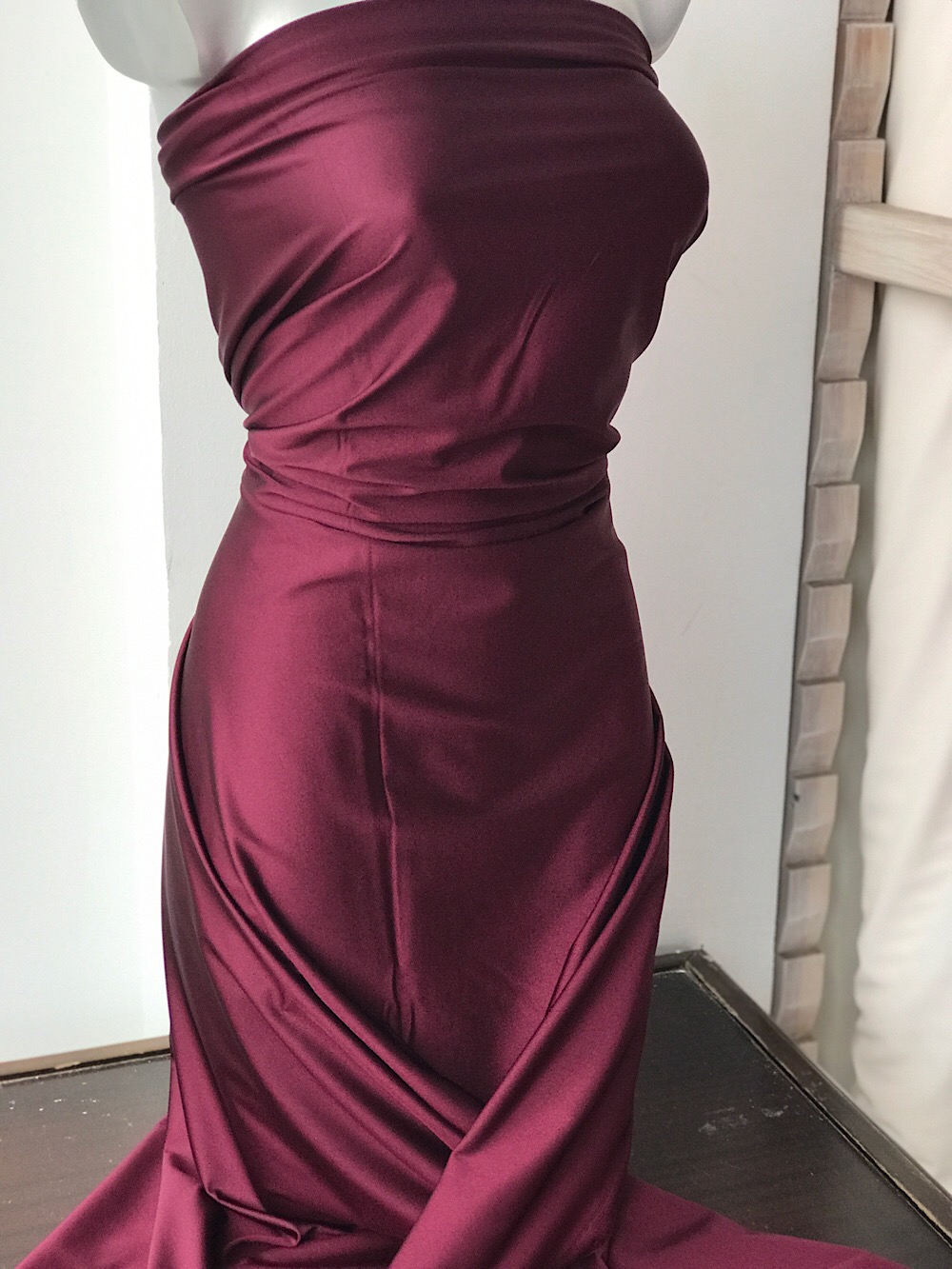 burgundy Lycra Spandex fabric