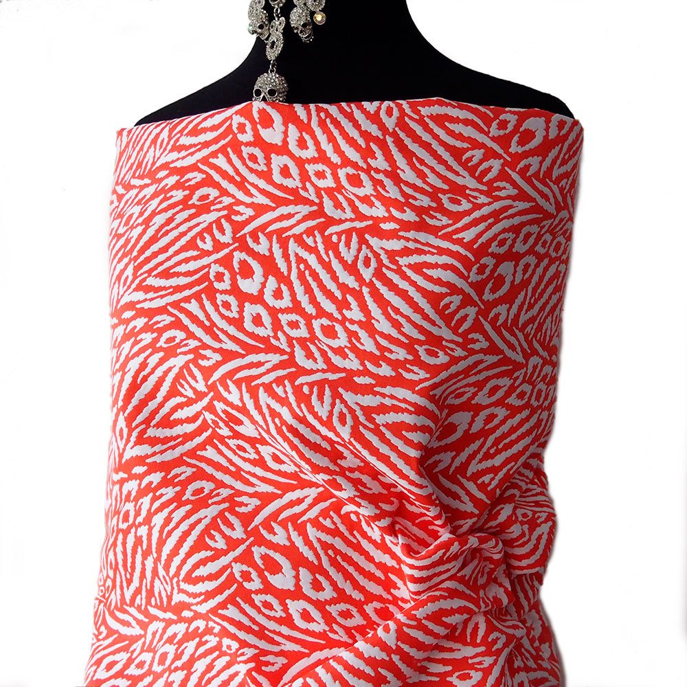 coral per metre Blister jacquard Stretch satin double jersey fabric