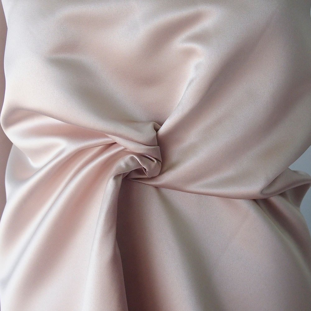 nude pink champagne pale pink shell pink duchess satin bridal semi stiff under lace 150cm 60 inches