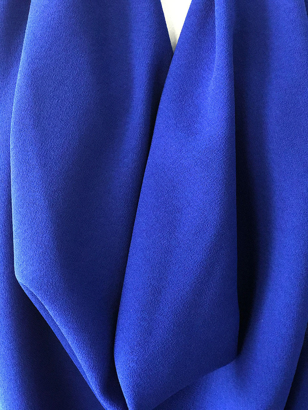 Cobalt blue stretch crepe fabric 2 way stretch pebble crepe textured polyester spandex 150cm 60 inches