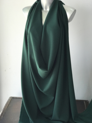 Green crepe back satin fabric 2 way stretch polyester spandex 150cm 60 inches