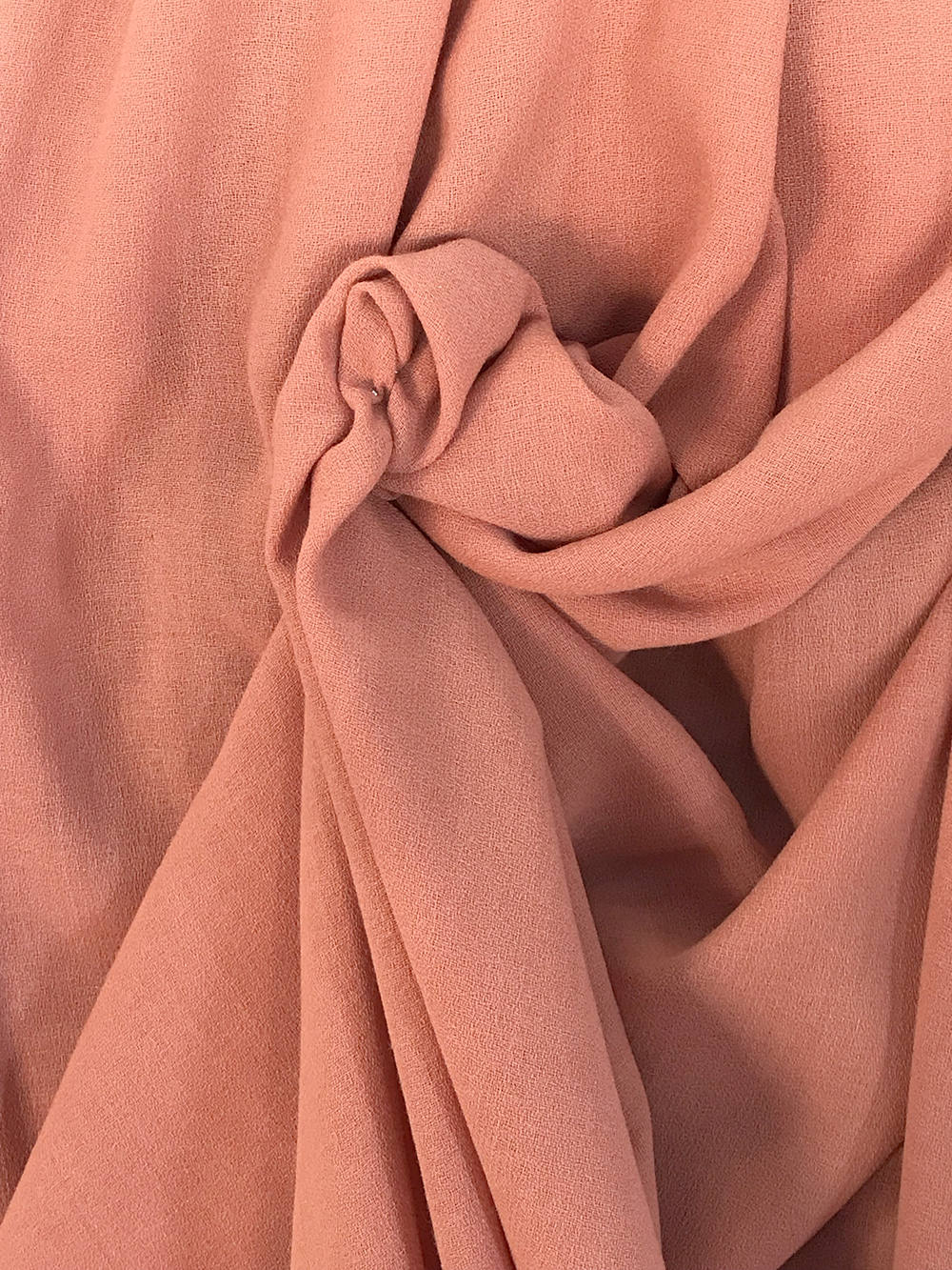 coral pink crepe fabric polyester wool made in UK skirt dress suit wool georgette pebble crepe