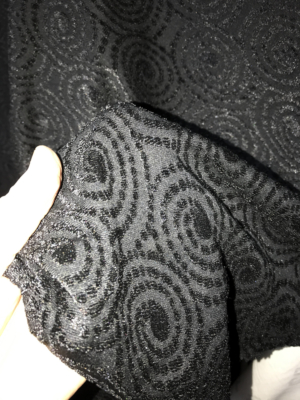Knit fabric jersey flock velvet on jersey black beige