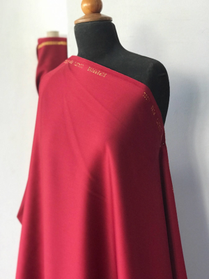 Burgundy red  Wool venetian suiting fabric, sateen wool Charmelaine