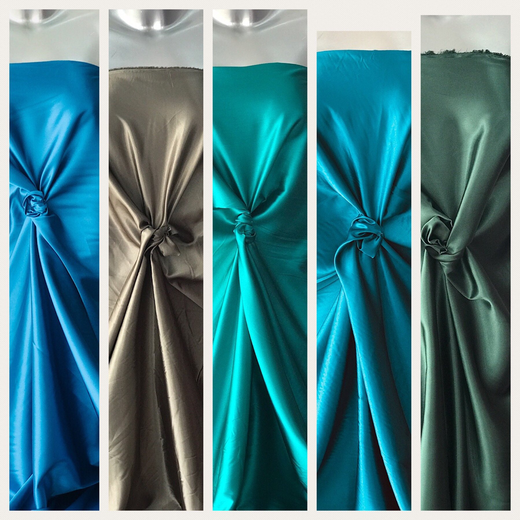 green shiny satin fabric polyester spandex 2 way stretch lining