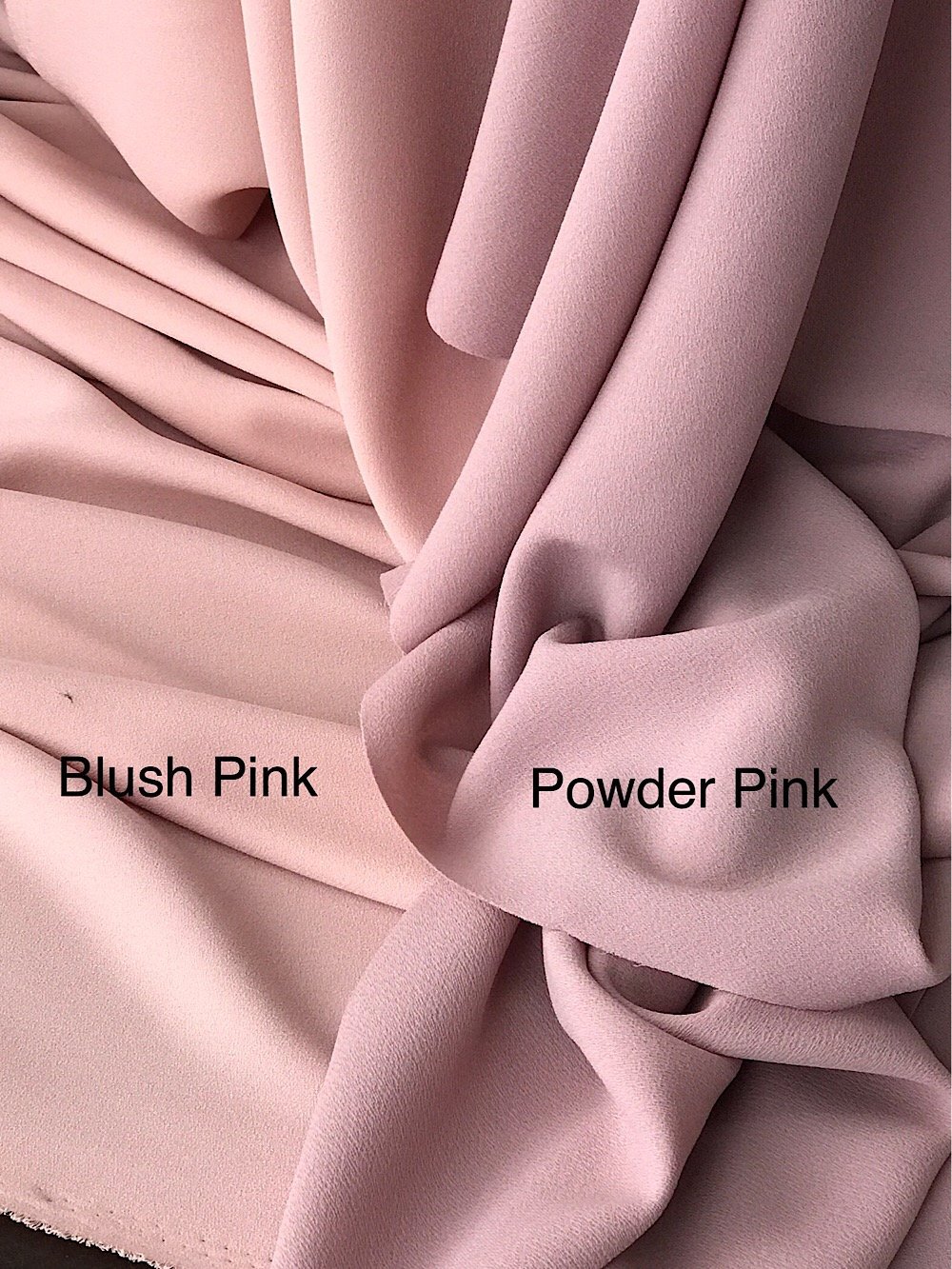 Blush Pink stretch crepe fabric,  2 way stretch pebble crepe textured polyester spandex 150cm 60 inches