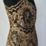 Damask lace, gold on black sequins lace, rose gold sequins on black tulle, Baroque design bridal