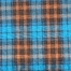 blue on brown tartan check fabric, acrylic, 150cm 60 inches wide suiting, pants skirt fabric, teal blue on brown