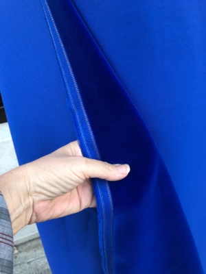 Cobalt blue cotton velvet fabric, premium quality by Niedick 150cm wide velvet coating