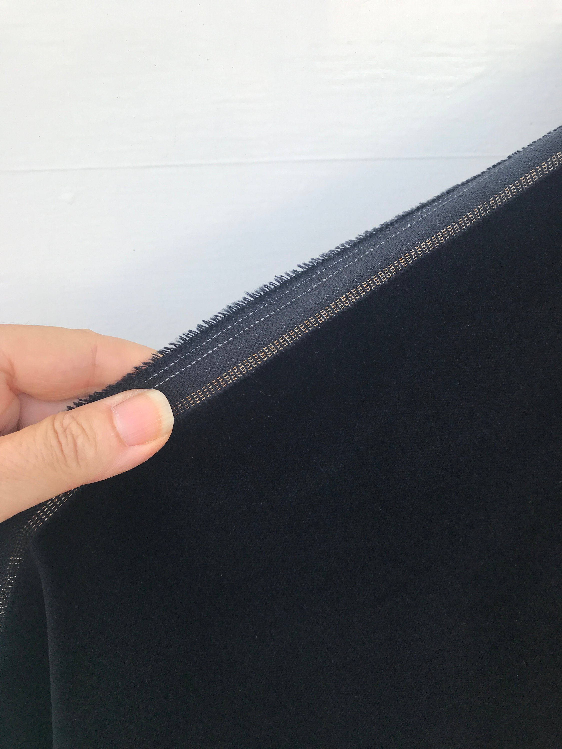Black cotton velvet fabric
