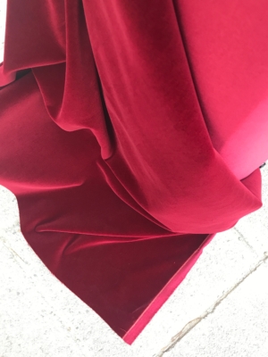 Burgundy Red cotton velvet fabric, premium quality by Niedick 150cm wide velvet coating