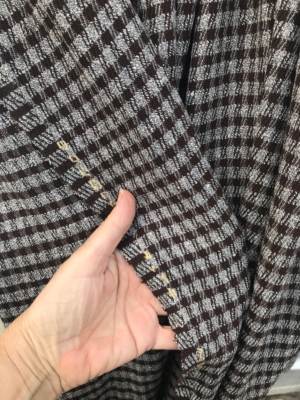 houndstooth dogtooth wool fabric brown on grey check fabric pure wool suiting jacketing trousering skirt wool worsted made in Italy