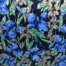 polyester print fabric jacquard base floral blue green 140cm wide