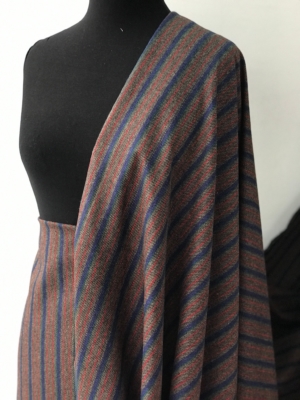 multi colour stripe suiting fabric winter fabric wool mix wide stripes