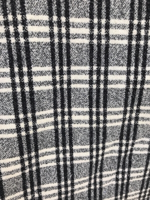 black on white check fabric Tartan pure wool tweed, prince of Wales,  fancy wool coat skirt suit cape stole fabric prince de galles