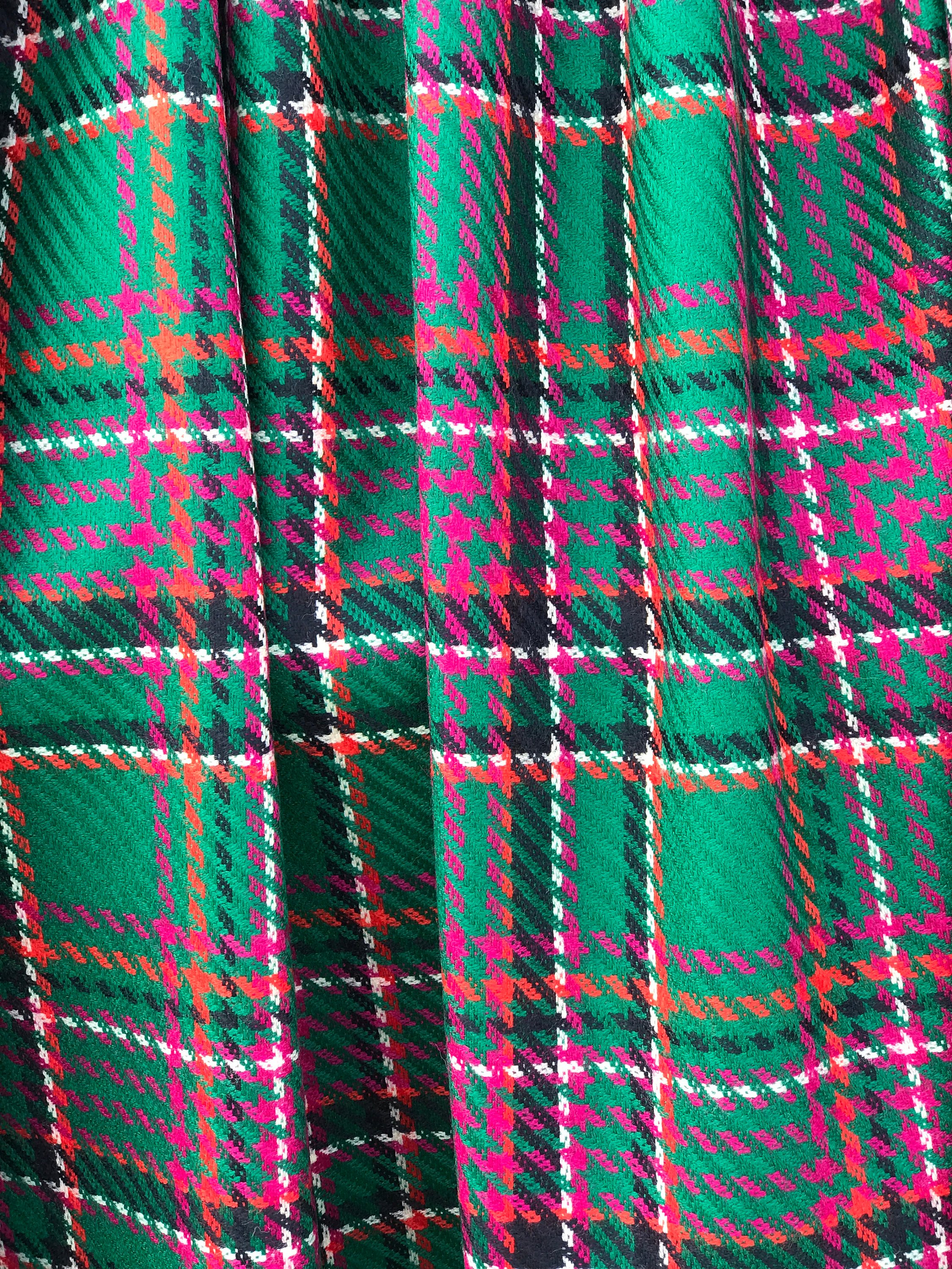 Large check wool fabric, Tartan, pure wool high end coat fabric 150cm wide