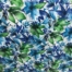 polyester crepe de chin print fabric floral blue green flowers white background 140cm wide