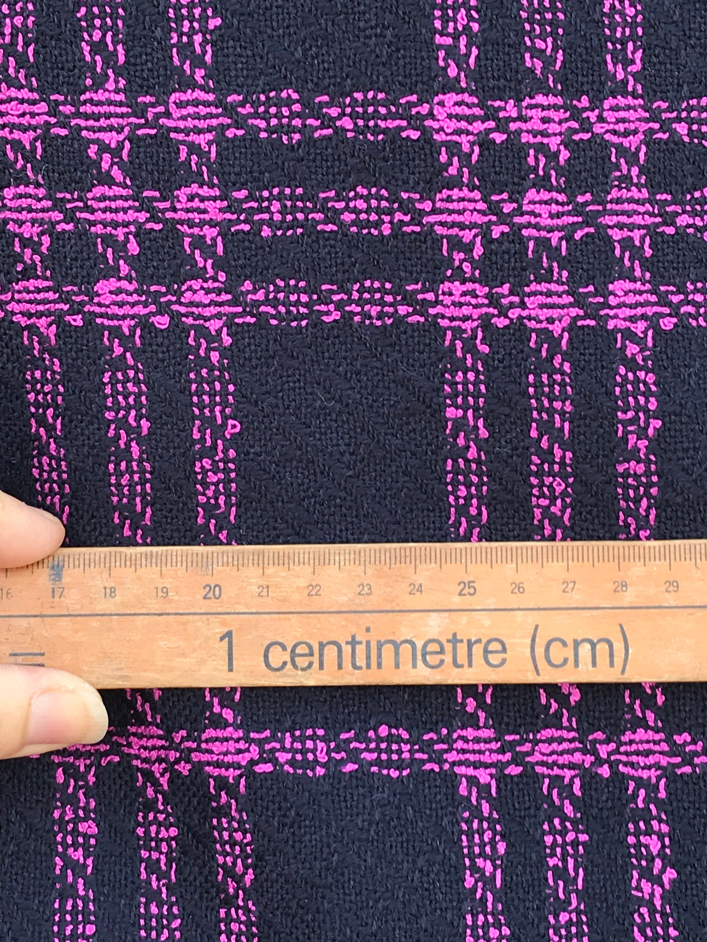 large check wool fabric, Tartan, Prince of Wales, pink on blue, Dormeuil, pure wool, suiting coating pure wool