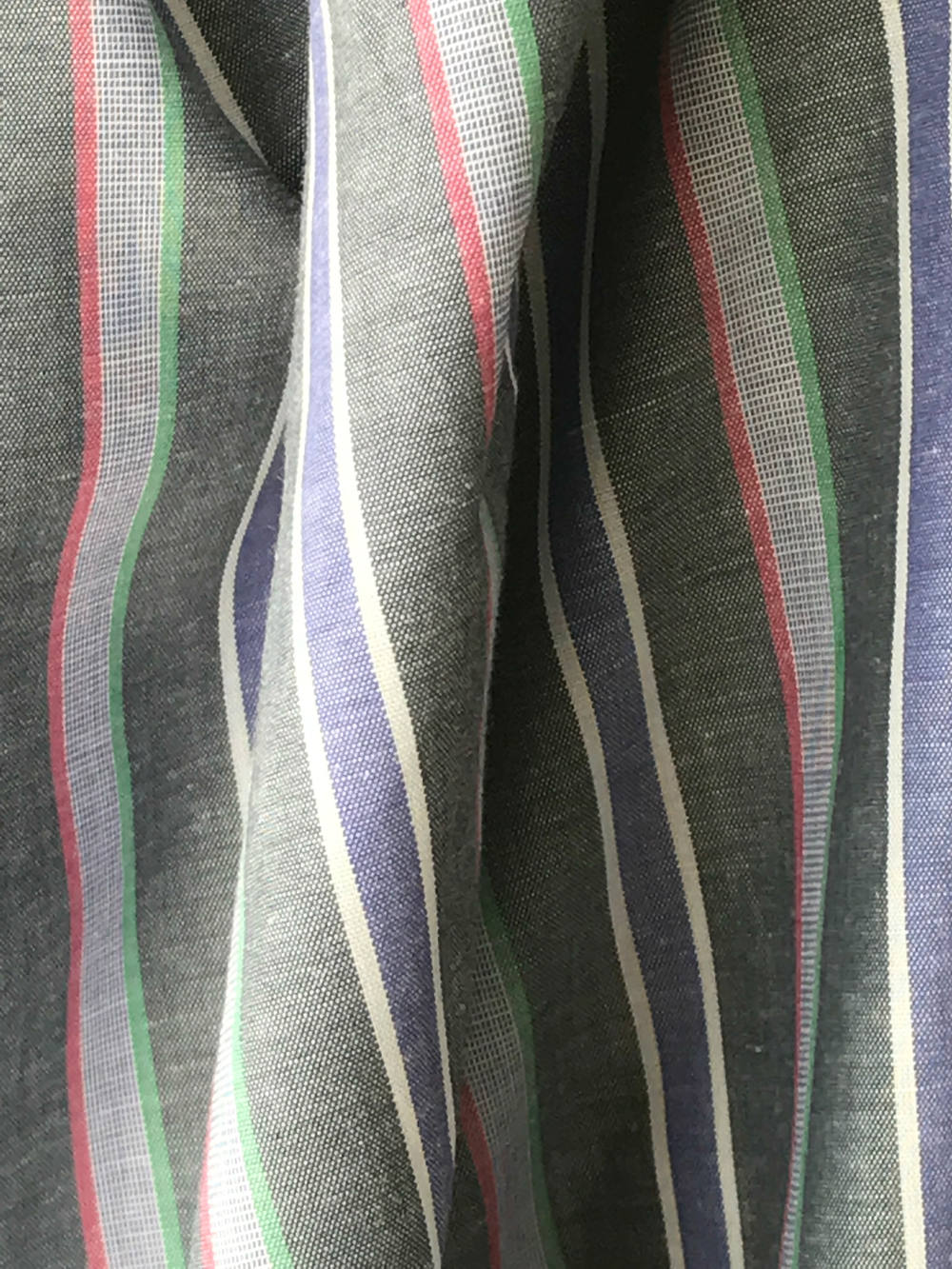striped cotton shirt fabric shirting 100% cotton grey with pink 150cm wide