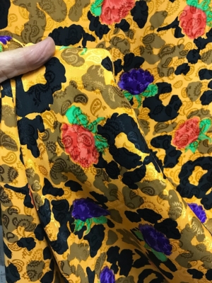 silk satin fabric abstract floral animal print for dress kaftan Kimono skirt blouse sewing dressmaking multi color print 120cm