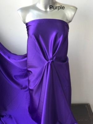 purple satin fabric polyester spandex 2 way stretch lining under lace lingerie colour options 150cm wide