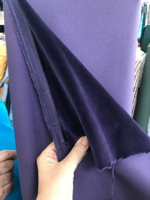 purple cotton velvet fabric, bridal, premium quality by Niedick 150cm wide velvet coating