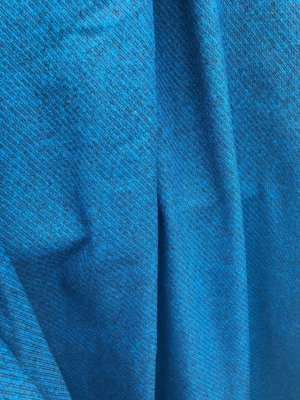 teal blue on black wool mix fabric diagonal stripe pattern