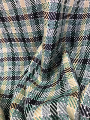 green check wool fabric multi colour large check pattern suiting skirt coat fabric pure wool 150cm wide