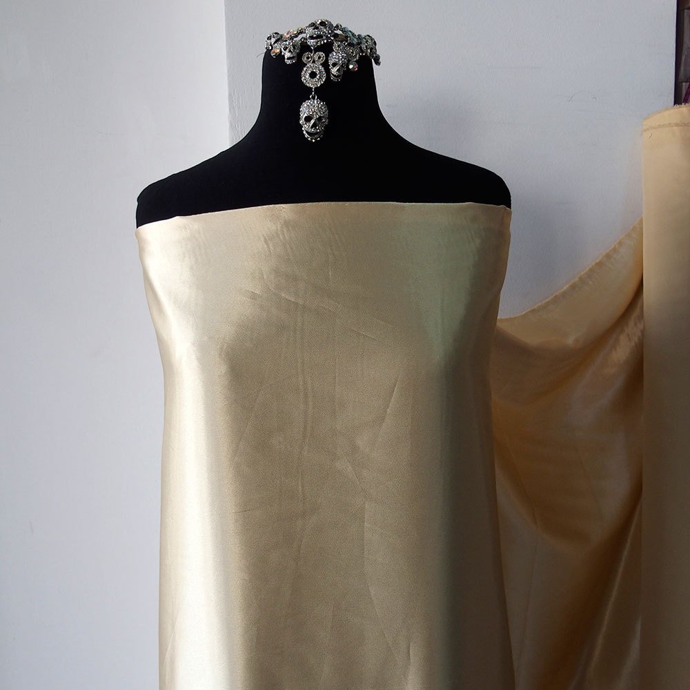 polyester spandex satin fabric shiny stretch satin fabric dress shirt lingerie nude gold pink many colors 150cm wide