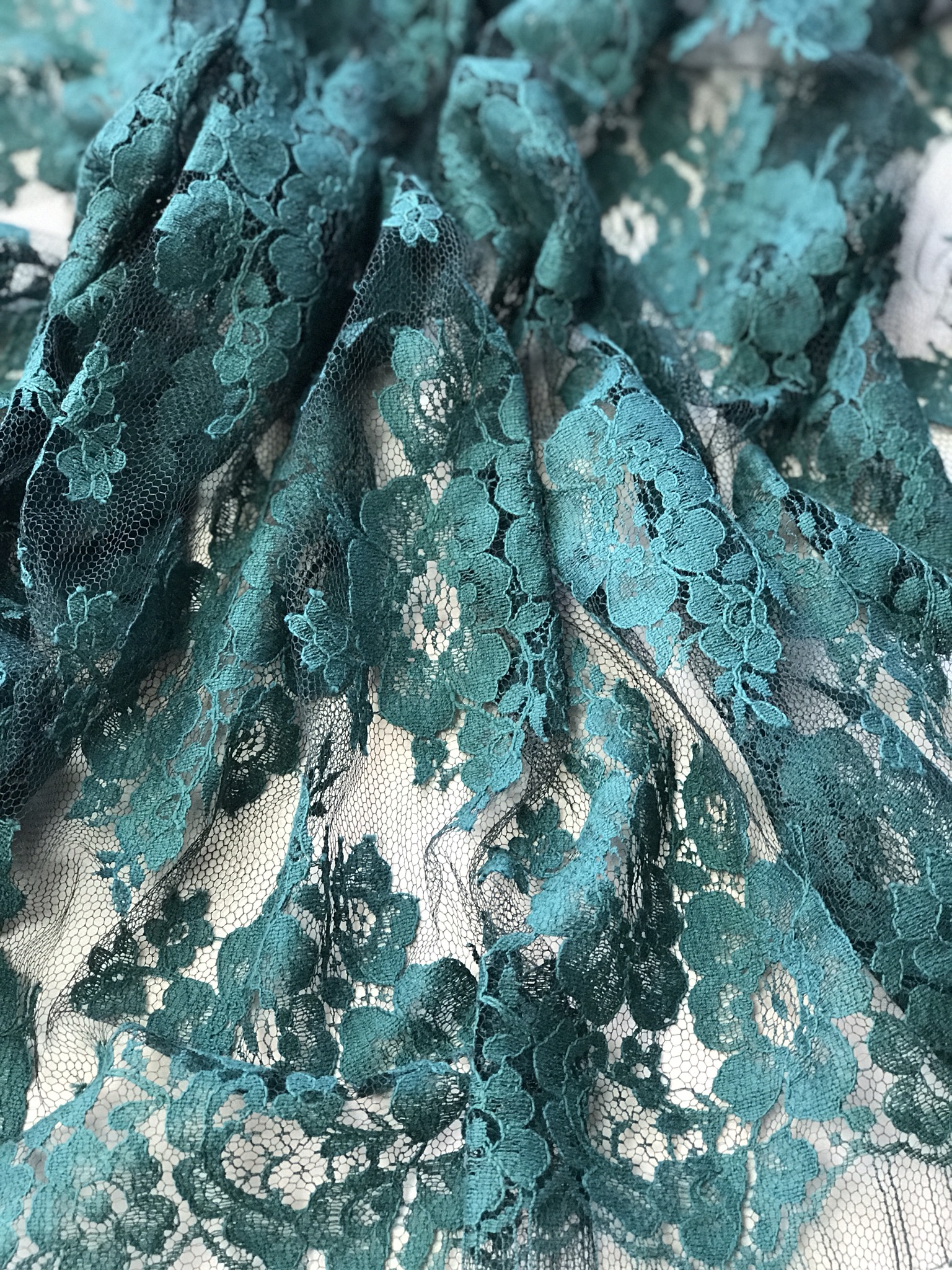 green french lace fabric