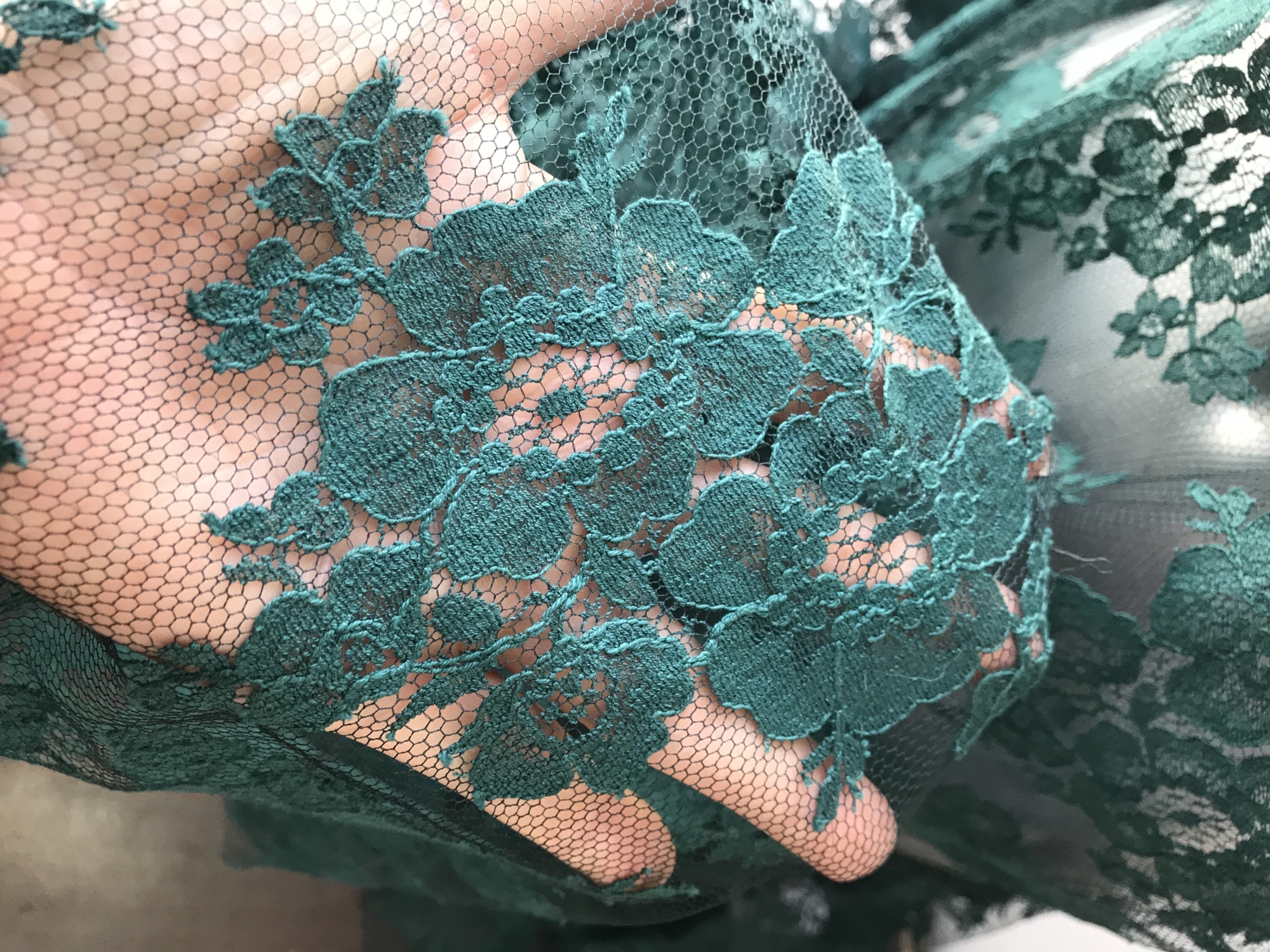 green french lace fabric