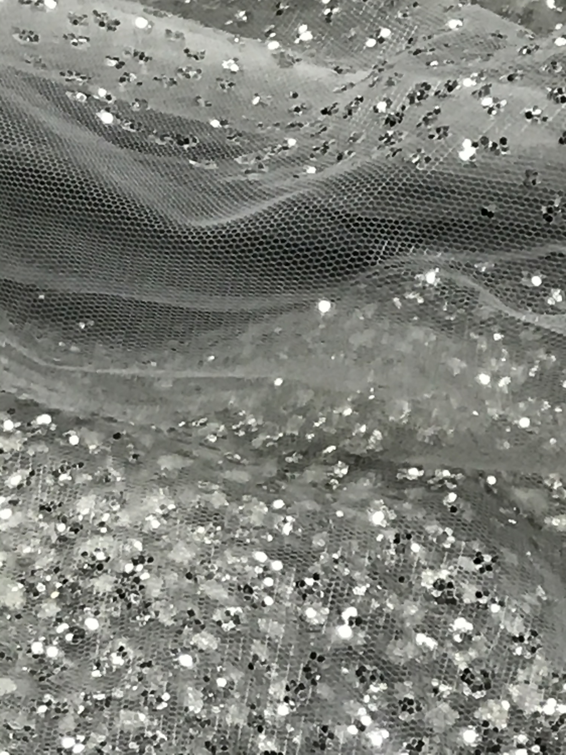 Silver Glitter tulle fabric