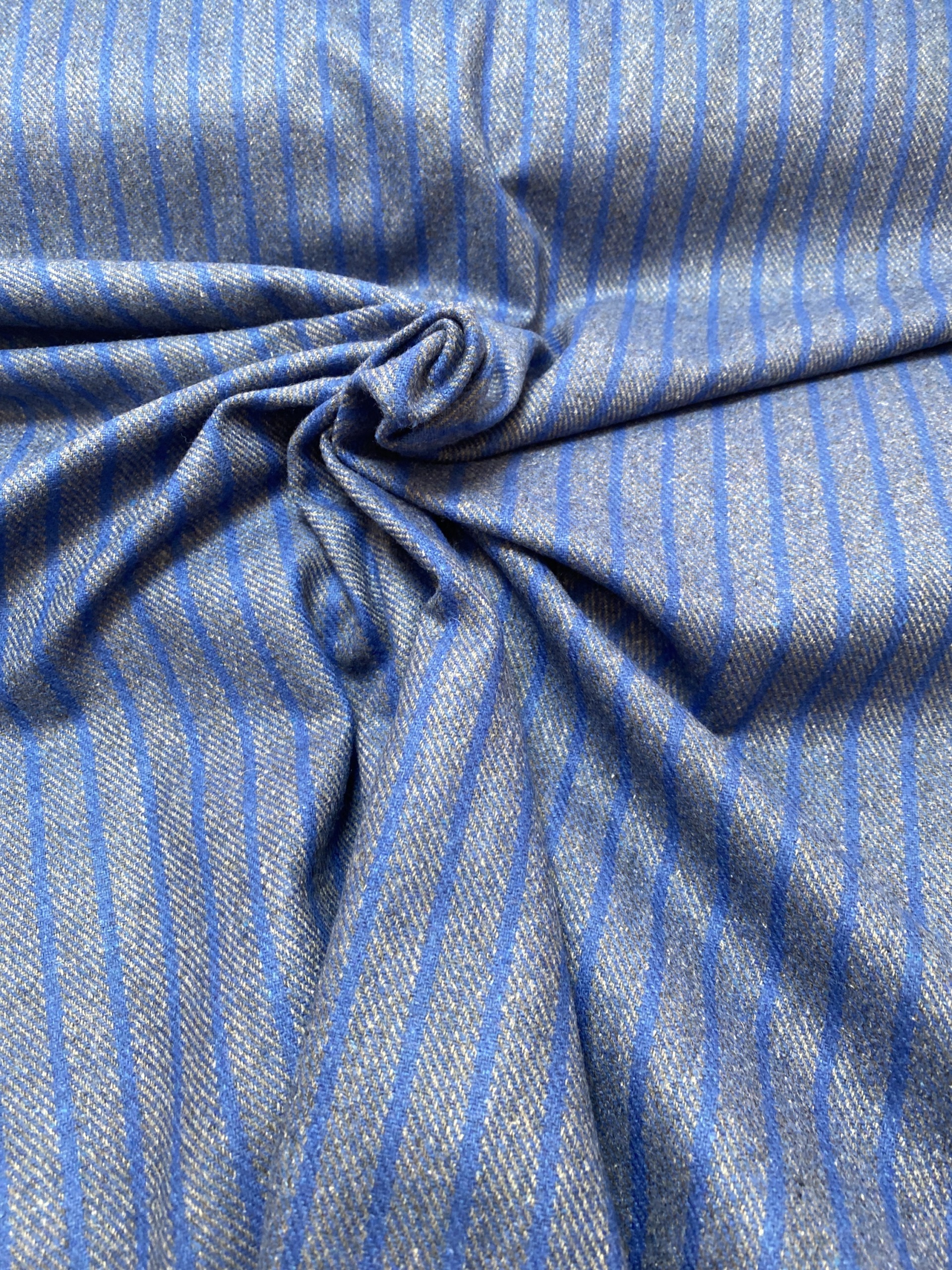 blue gray pin stripe fabric